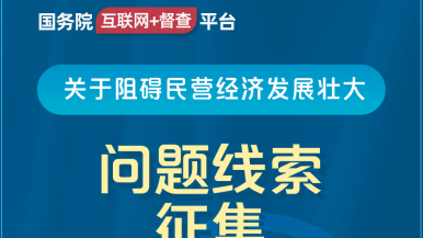 操屄在线播放国务院“互联网+督查”平台公开征集阻碍民营经济发展壮大问题线索